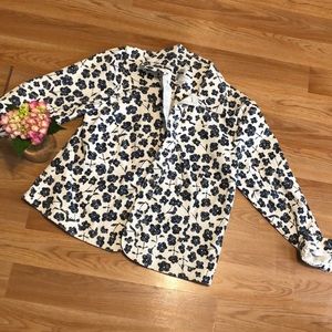 Corduroy Jean jacket in blue and white